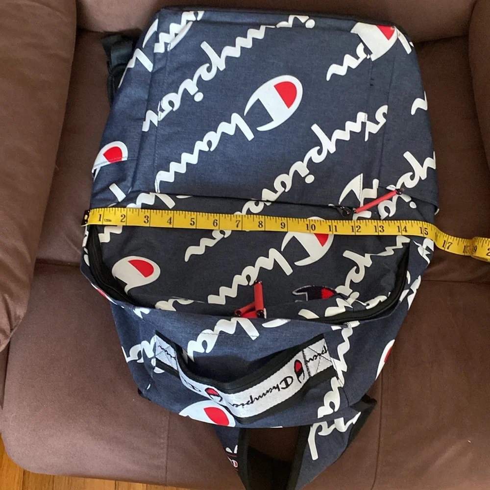 Champion blue,navy Travel Backpack,work bag, with Red Accents